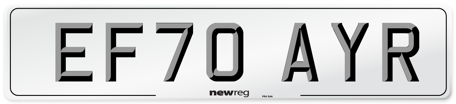EF70 AYR Number Plate from New Reg